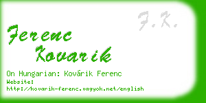 ferenc kovarik business card